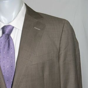 Tindari x Ermenegildo Zegna Tan Nailshead Silk Blend Two Button Suit 42R NWOT